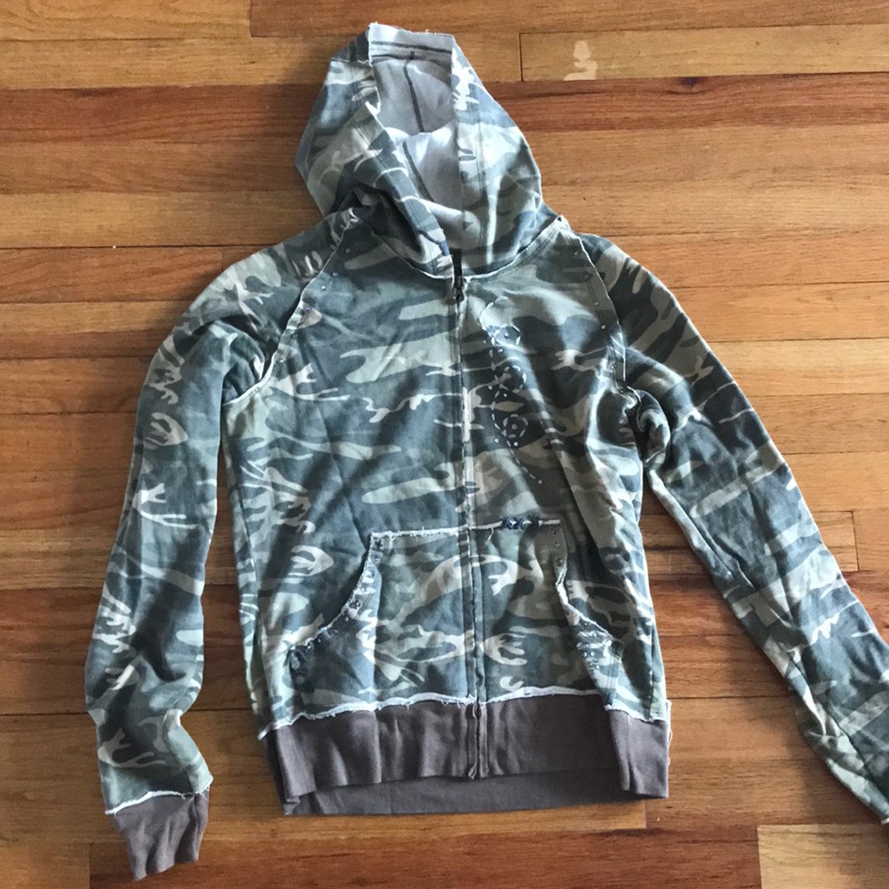 Camouflage rhinestone hoodie